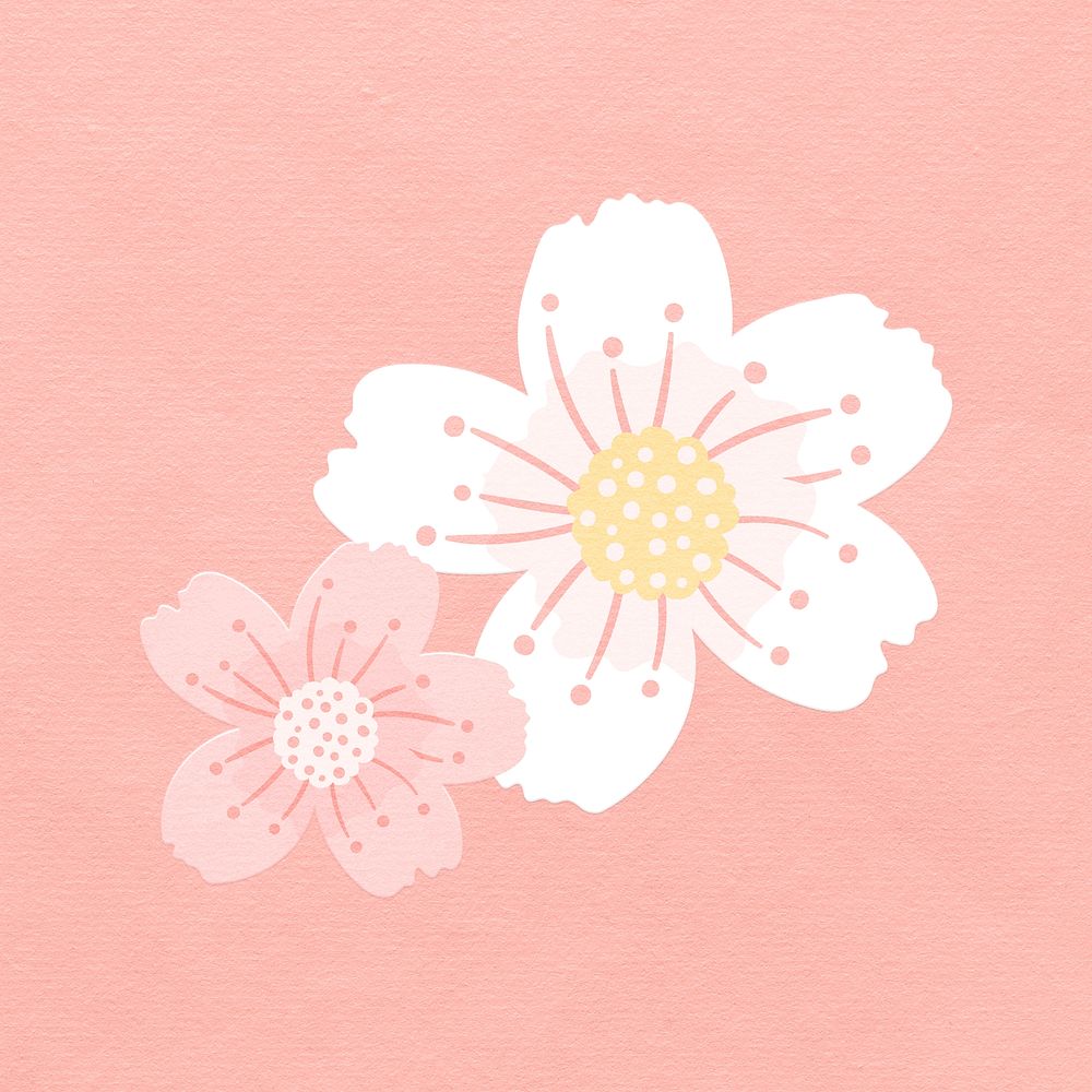 Pink sakura psd design element