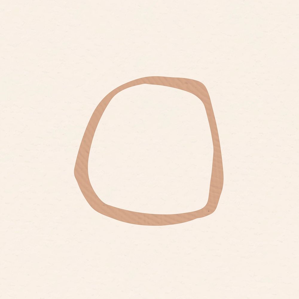 Brown frame rough circle in earth tone illustration