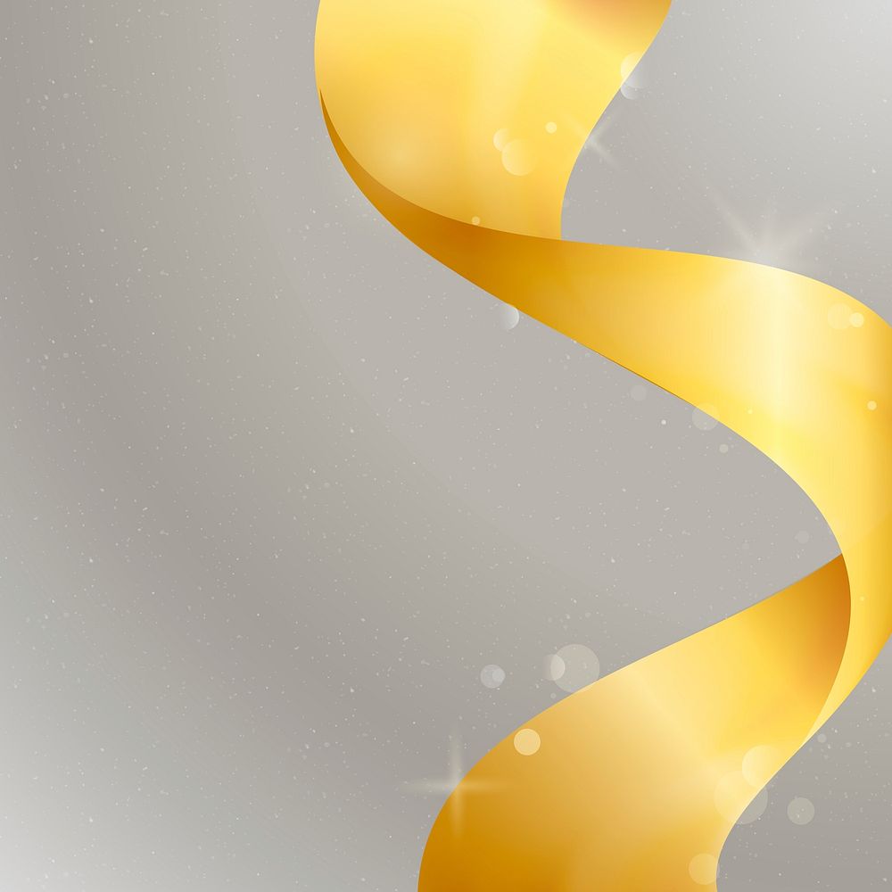 Gray background with golden ribbon 