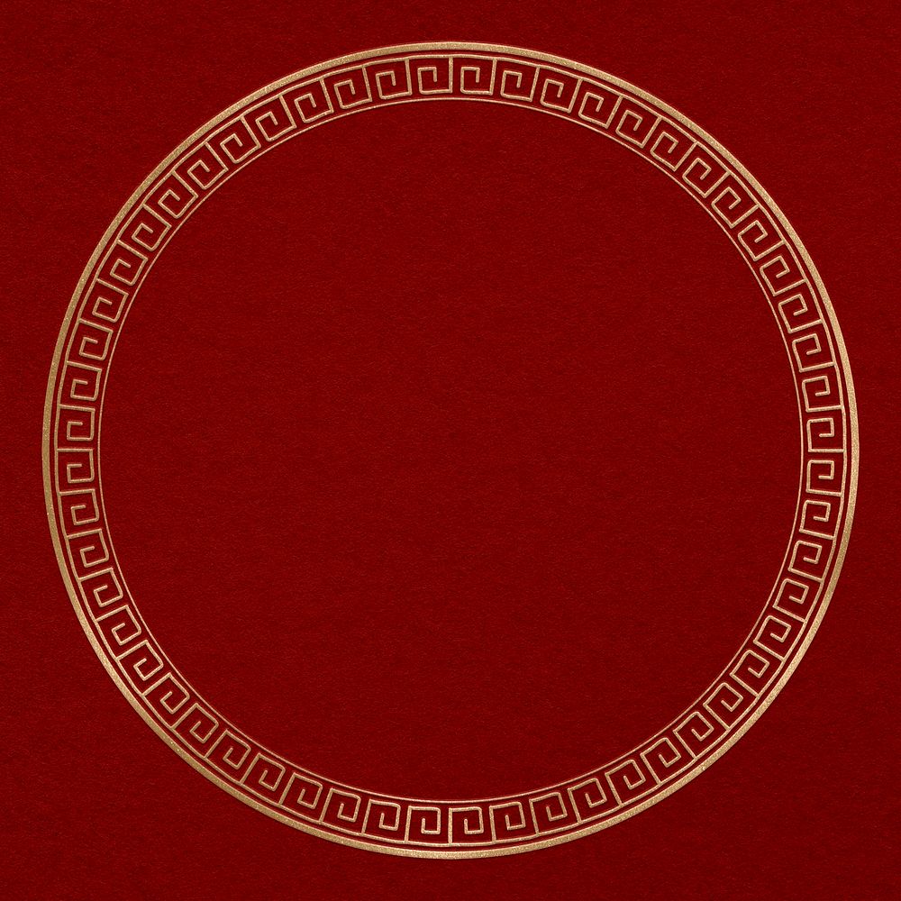 Chinese frame psd oriental woodblock pattern golden circle