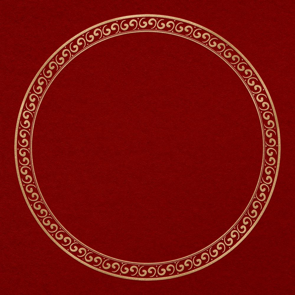 Chinese frame oriental pattern gold circle in Chinese New Year theme