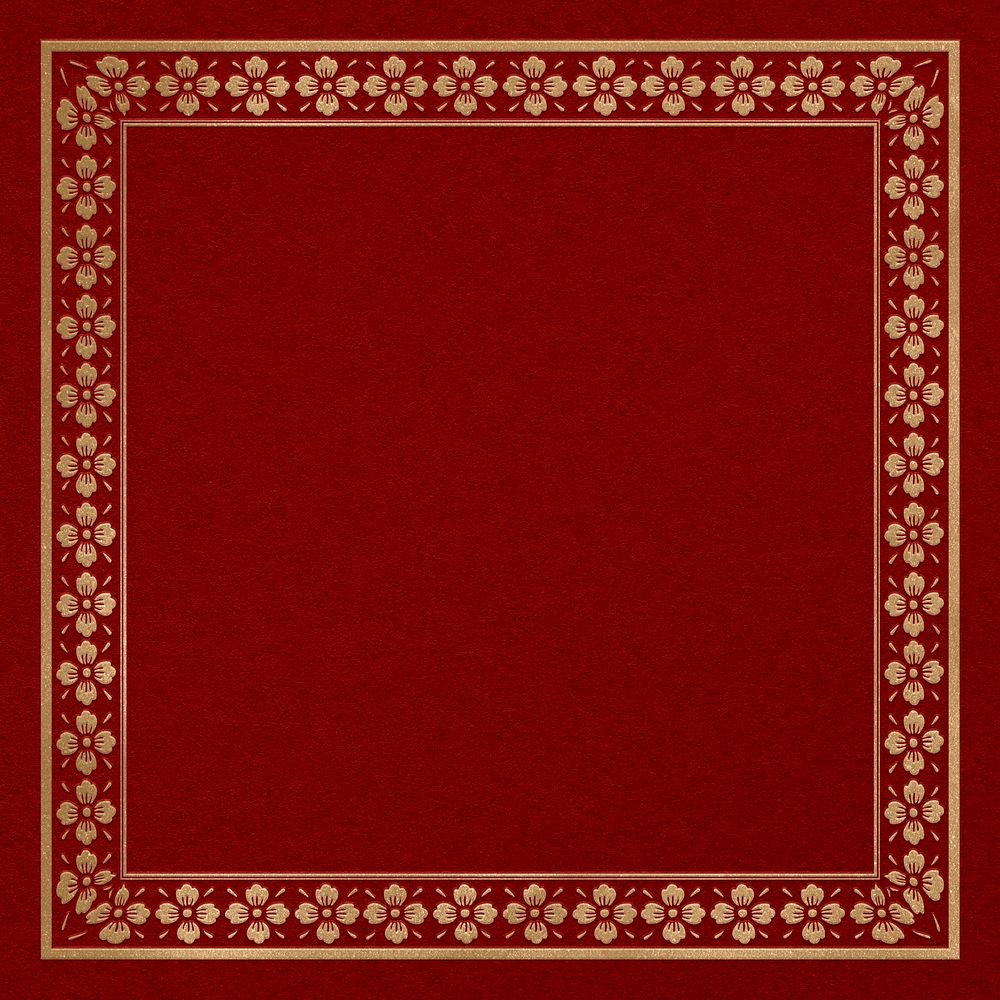 Chinese frame sakura psd pattern gold square in Chinese New Year theme