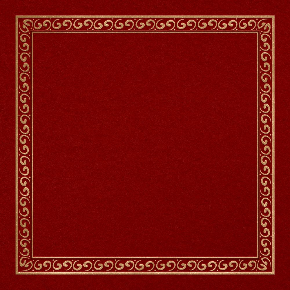 Chinese frame psd oriental pattern gold square in Chinese New Year theme