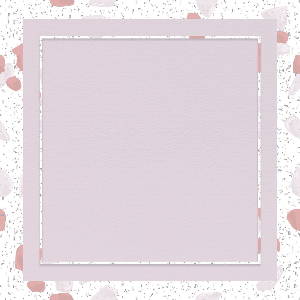 Pink terrazzo frame psd with blank space