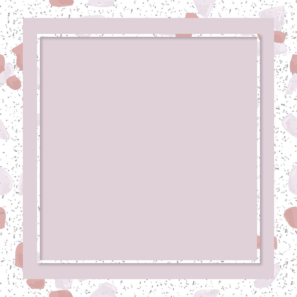 Pink terrazzo frame vector with text space