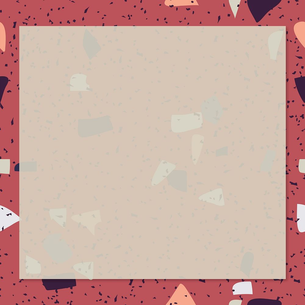 Red terrazzo frame vector with blank space