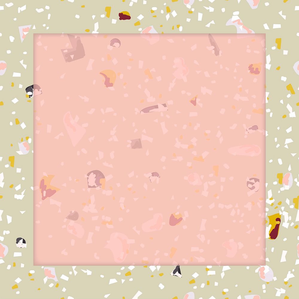 Green terrazzo frame vector with design space