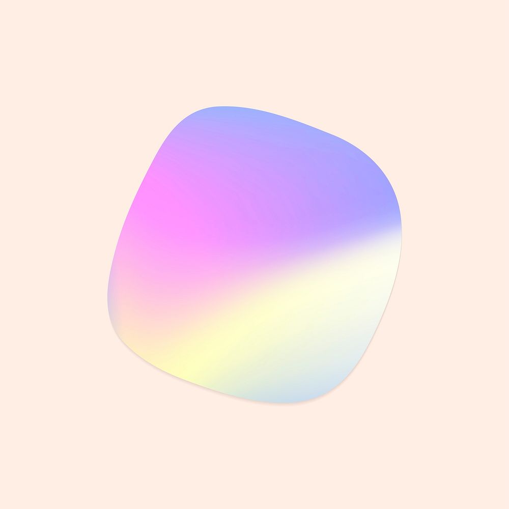 Holographic badge pink gradient square shape