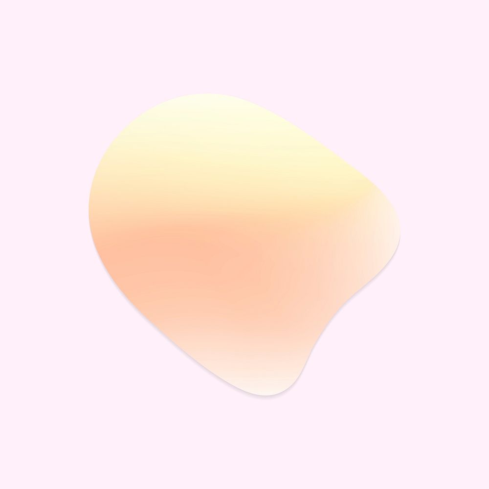 Holographic badge pastel orange gradient irregular shape