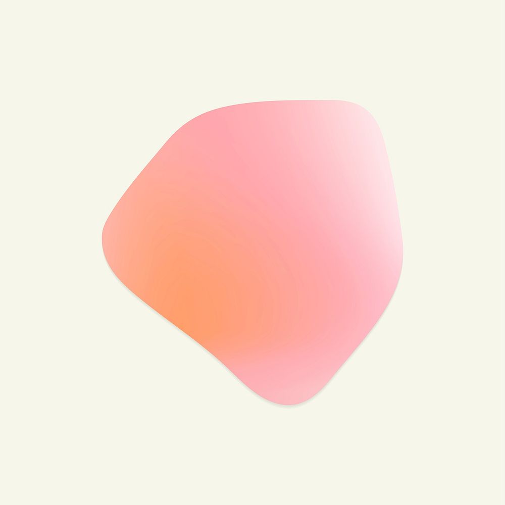 Gradient badge peachy pink pentagon shape