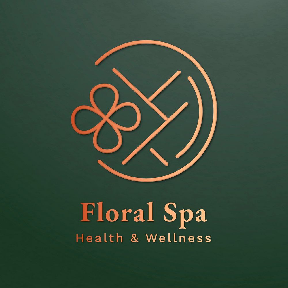 Gold spa logo for health and wellness illustration