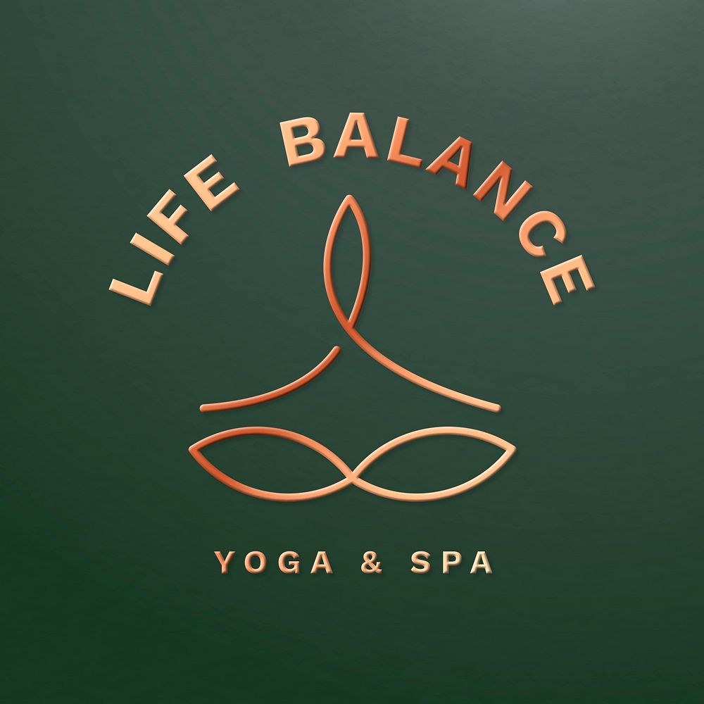 Editable yoga logo template psd for health and wellness