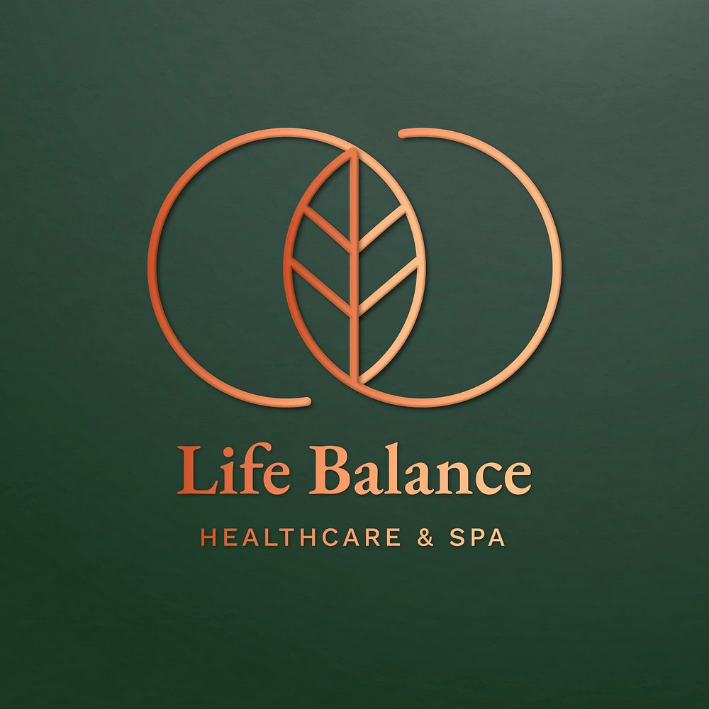Gold spa logo for healthcare illustration