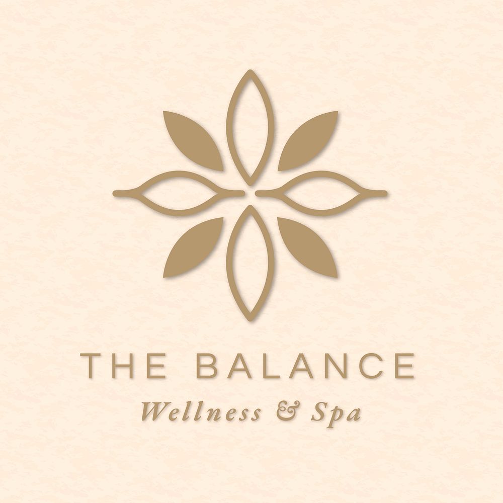 Gold spa logo for wellness illustration