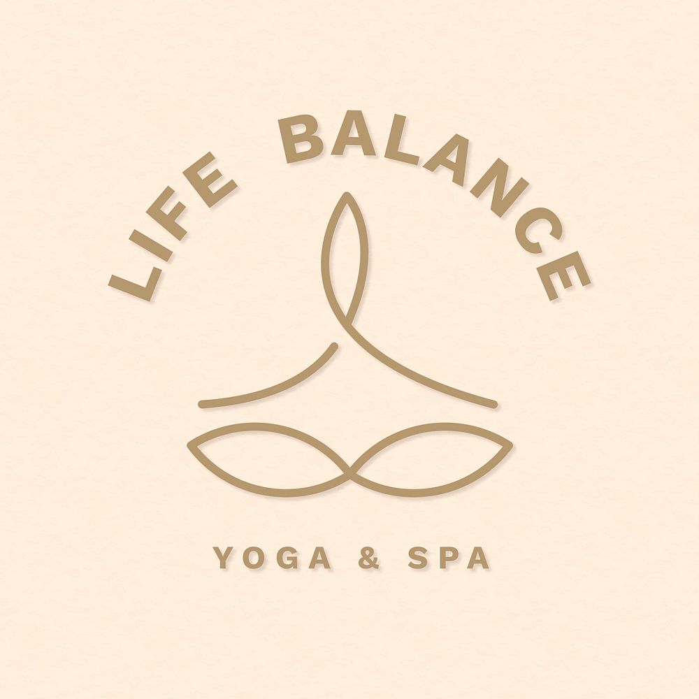 Editable yoga logo template psd set for health and wellness