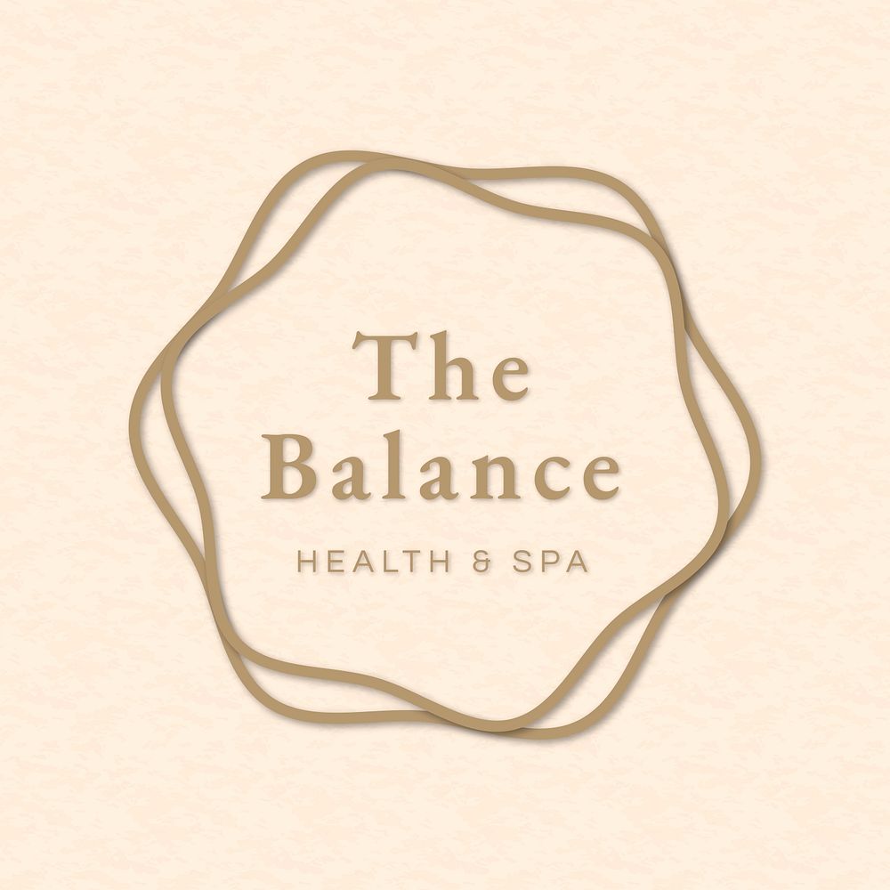 Gold spa logo for health and wellness illustration