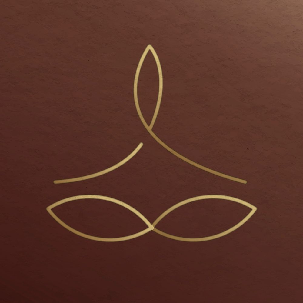 Golden meditation logo for health and wellness