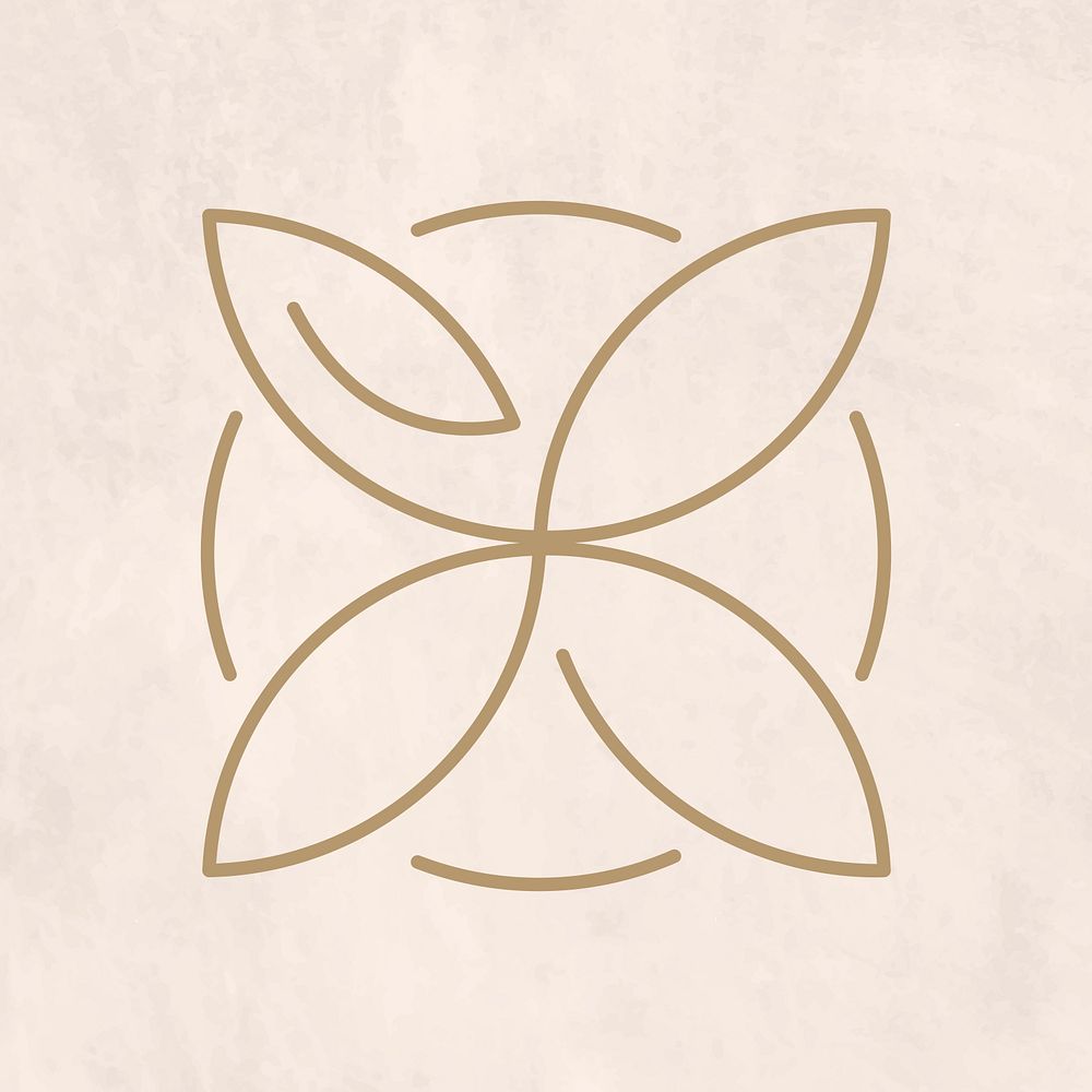 Abstract lotus minimalist logo for spa health and wellness