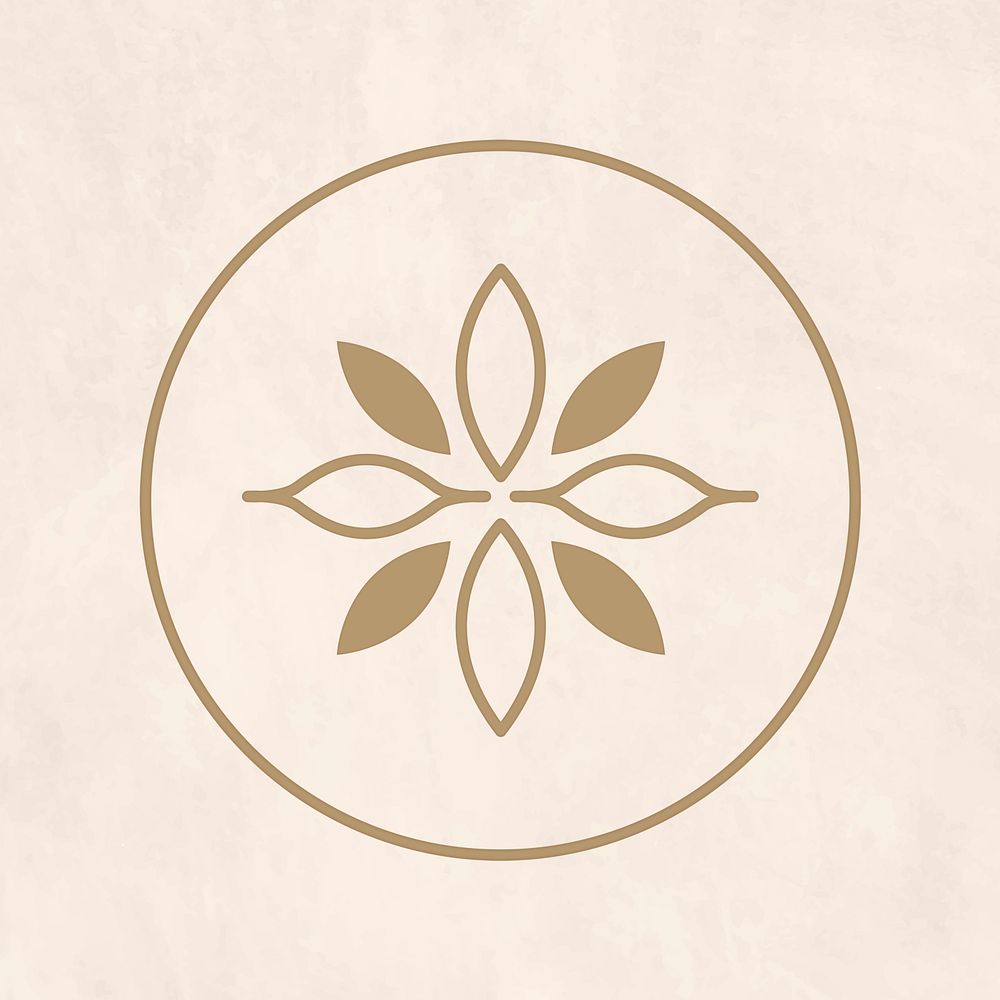 Minimal blooming flower psd logo for health and wellness