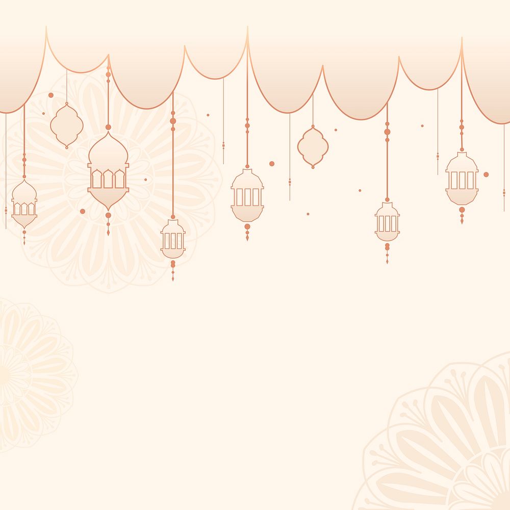 Pastel Ramadan psd Eid Mubarak lantern lights background 