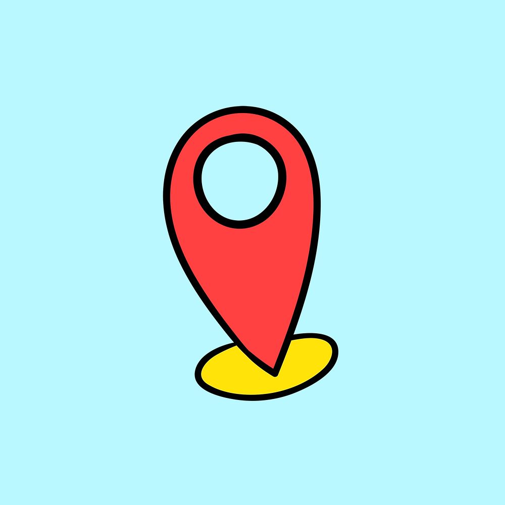 Location pin icon psd doodle sticker