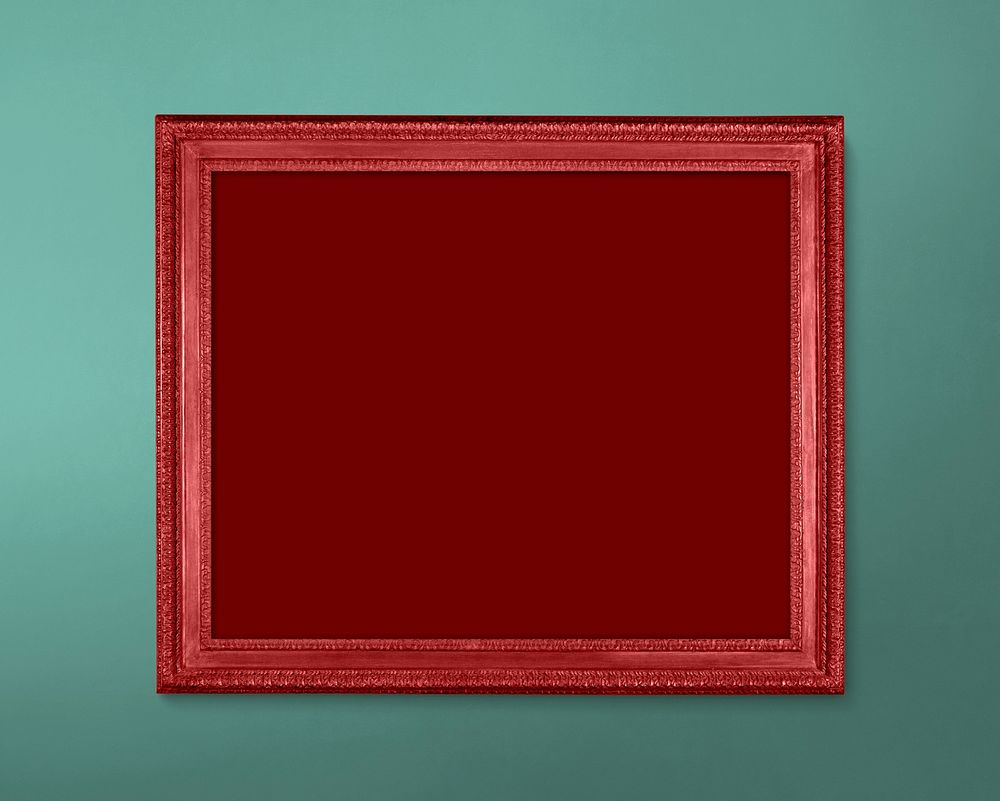 Picture frame mockup psd, neon red home decor