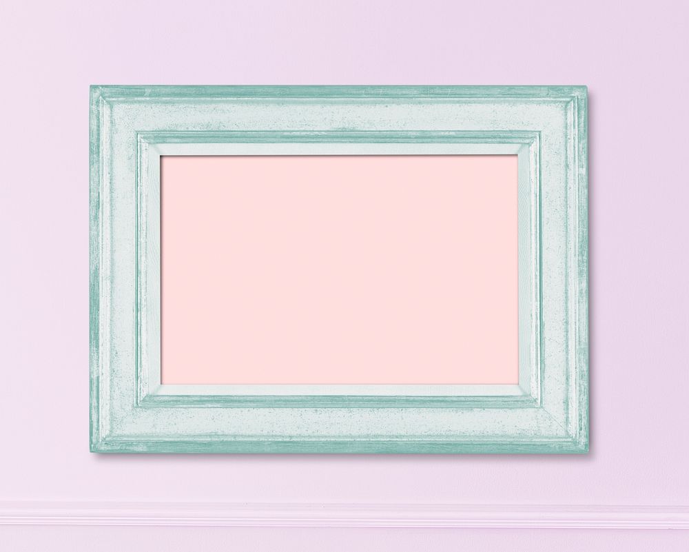 Picture frame mockup psd, pastel green home decor