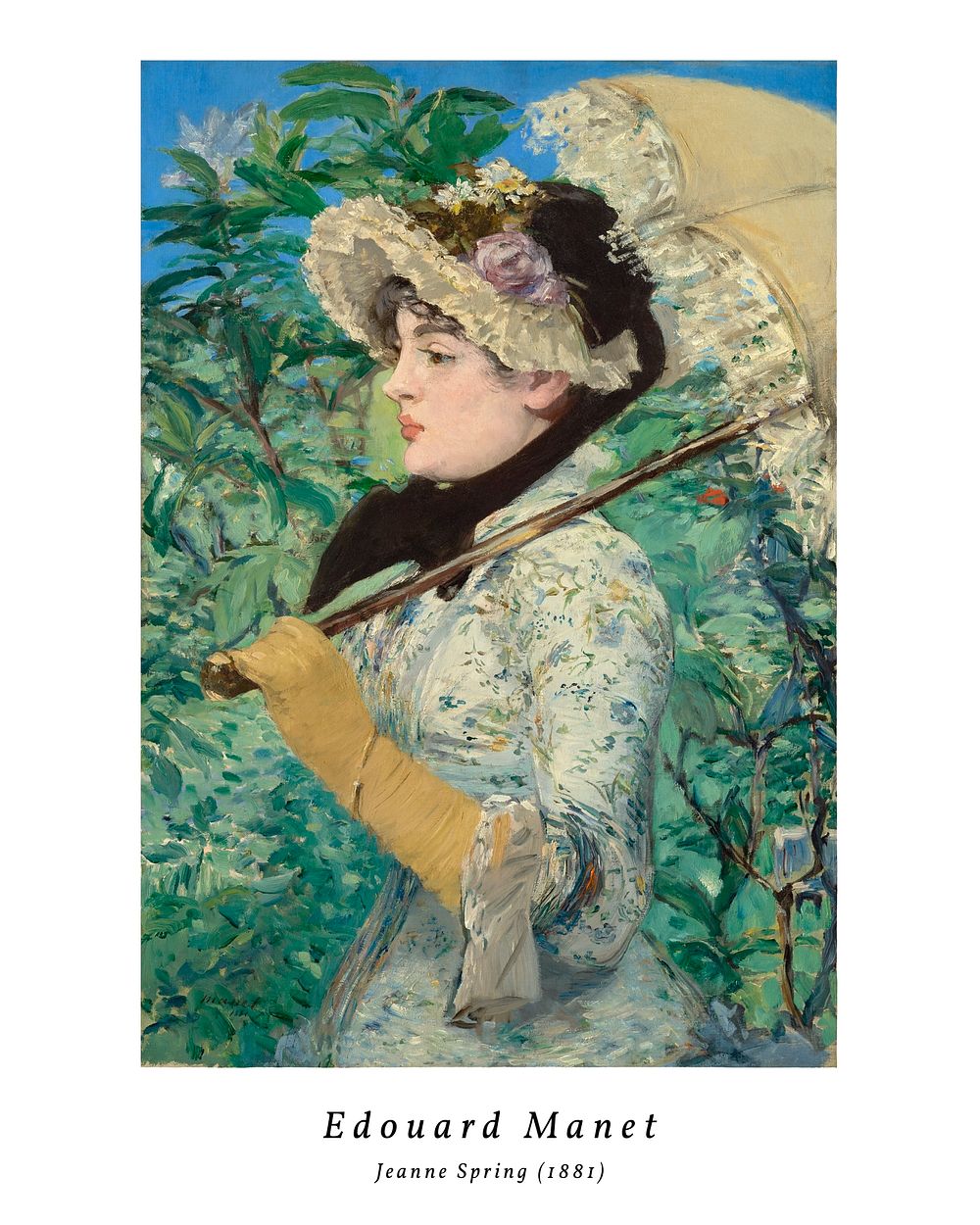 Edouard Manet painting, vintage impressionism Jeanne Spring wall art decor