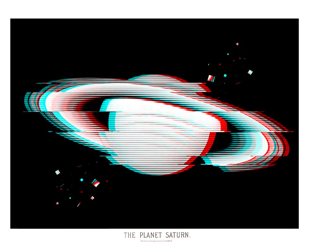 Planet wall decor, vintage The planet Saturn painting, remixed from the artwork of E. L. Trouvelot