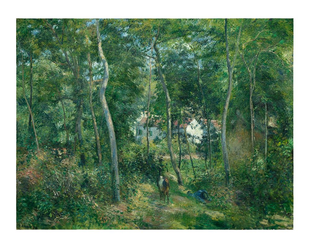 Camille Pissarro forest painting printable Edge of the Woods impressionism wall art decor