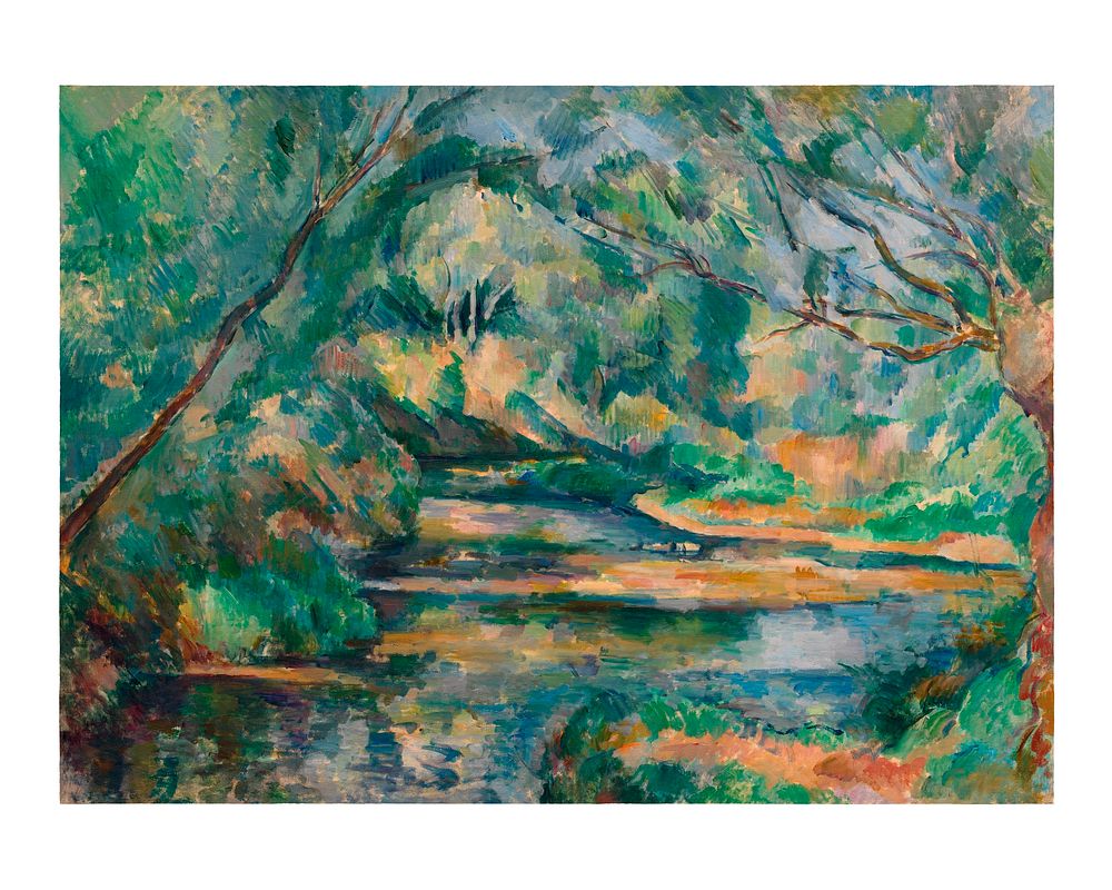 Paul C&eacute;zanne painting, vintage impressionism The Brook impressionist art decor