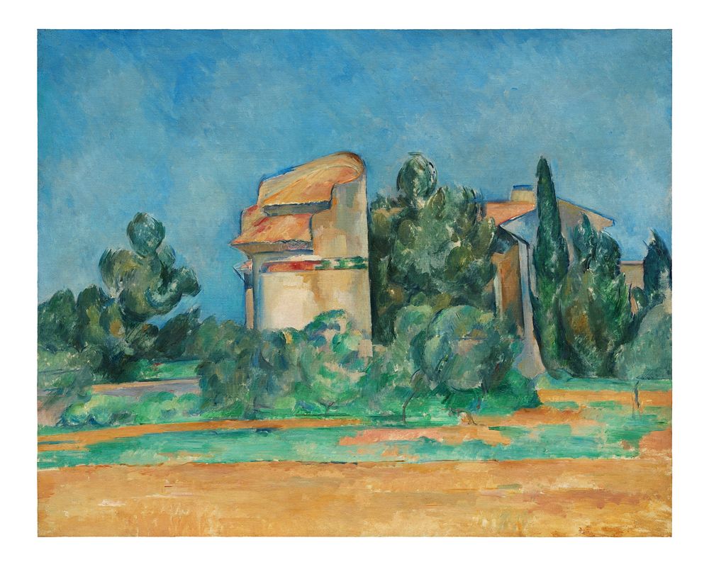 Paul C&eacute;zanne painting, vintage art The Pigeon Tower at Bellevue in impressionism style