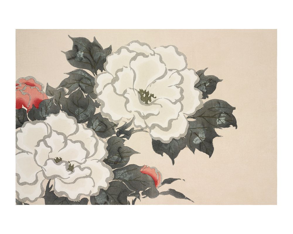 Kamisaka Sekka flower woodblock print, vintage Flowers from Momoyogusa&ndash;Flowers of a Hundred Generations Japanese wall…