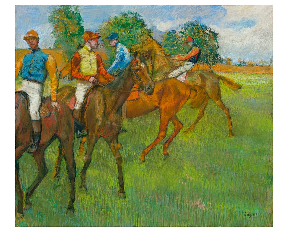 Edgar Degas esquestrian painting, vintage the horse riders wall art decor