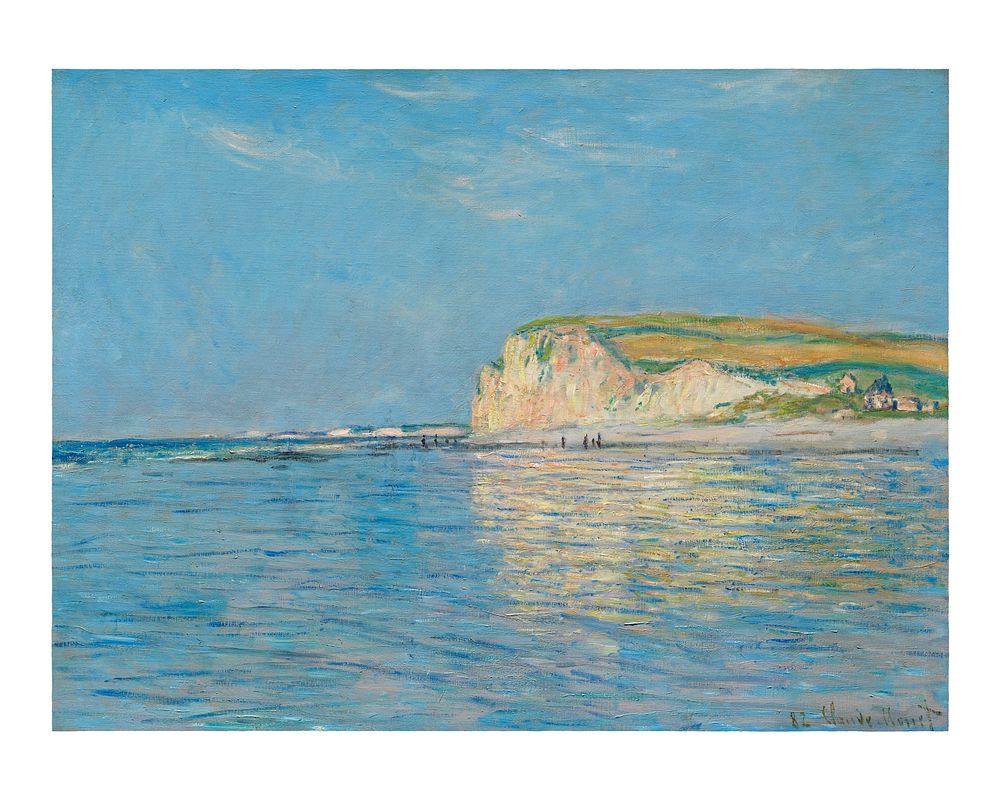 Claude Monet poster, Low Tide at Pourville wall art (1882) painting. Original from The Cleveland Museum of Art. Digitally…