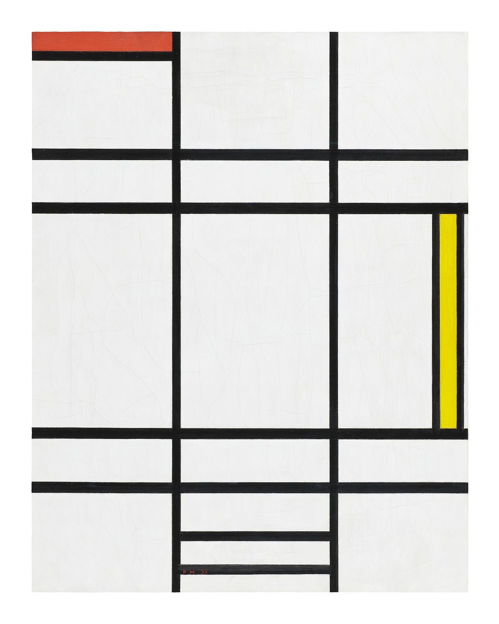 Piet Mondrian abstract poster, printable Composition in White, Red, and Yellow painting (1936). Original from The Art…