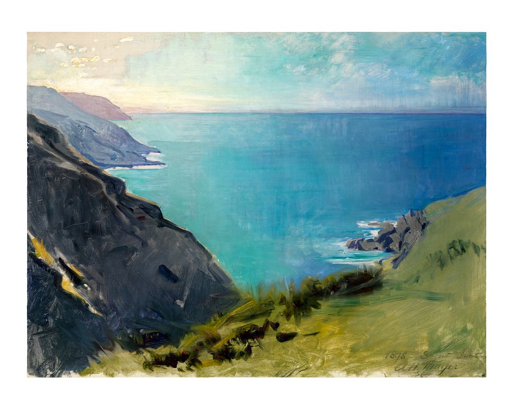 Cornish Headlands wall art (1898) painting in high resolution by Abbott Handerson Thayer. Original from the Smithsonian…