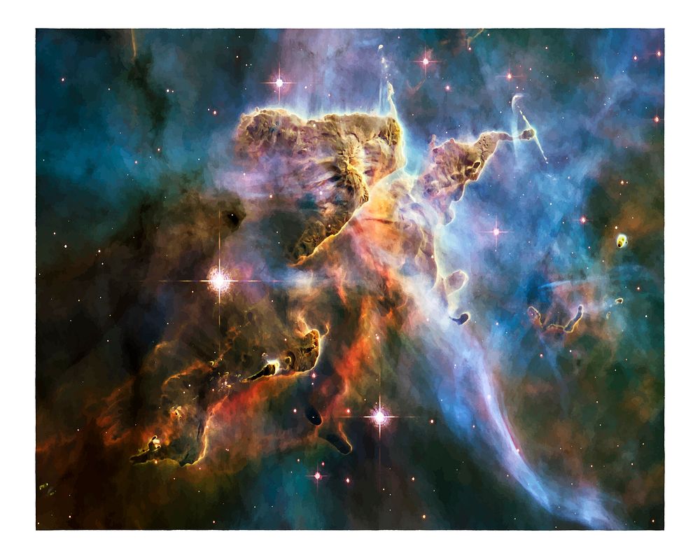 Nebula art print, NASA telescope. Original from NASA. Digitally enhanced by rawpixel.