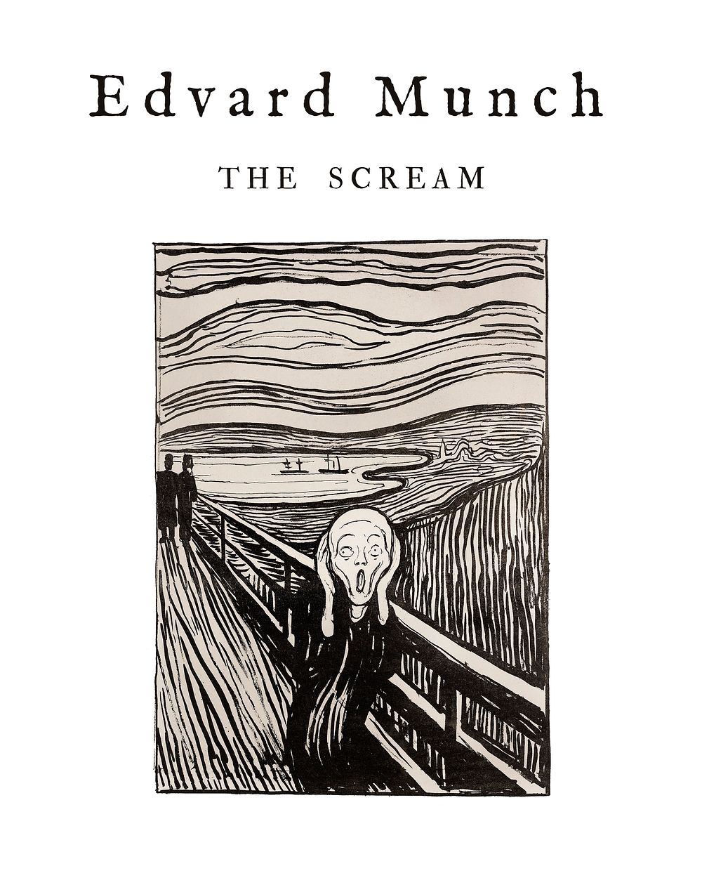 The Scream art print. Famous painting by Edvard Munch (1895). Original from The Art Institute of Chicago. Digitally enhanced…