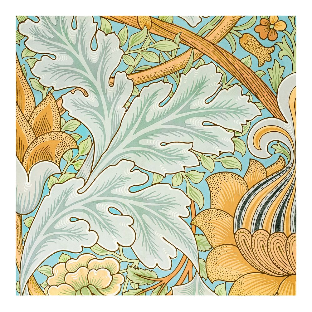 William Morris art print, vintage St.James pattern wall decor (1881). Original from The Smithsonian Institution. Digitally…