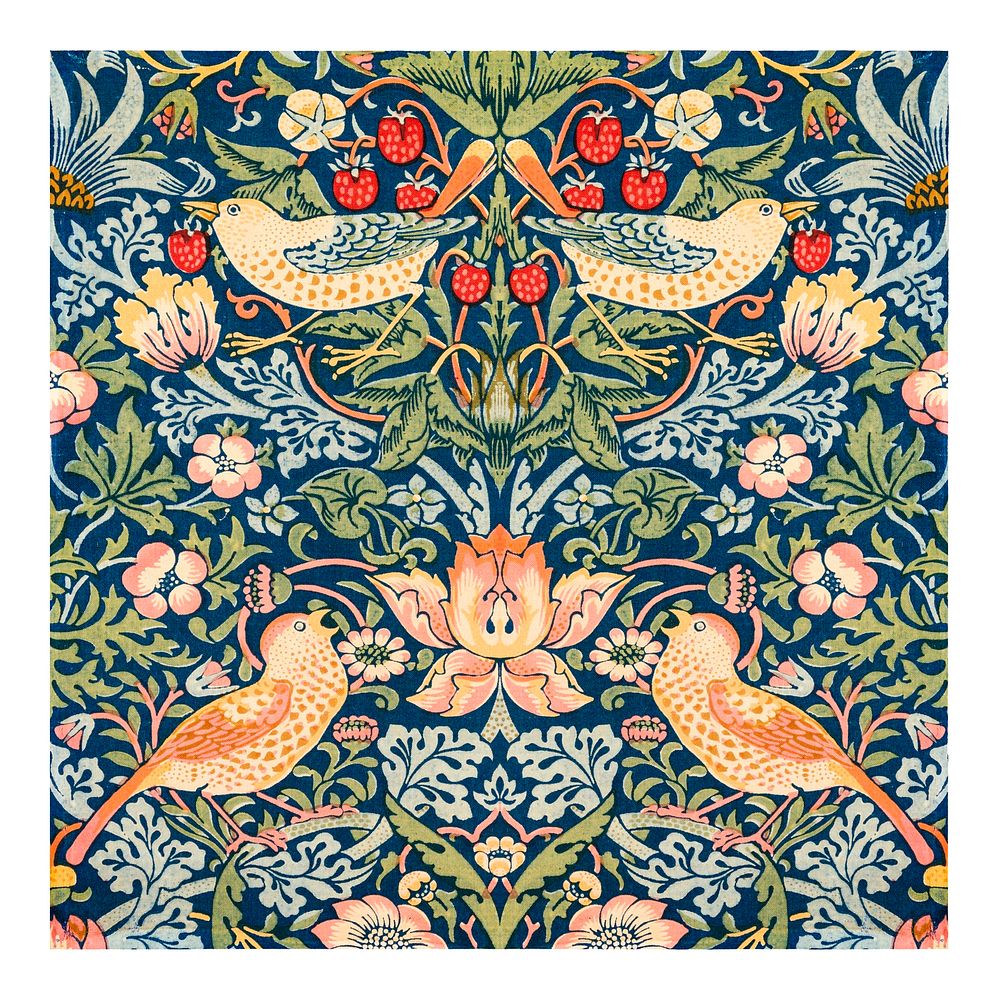 William Morris poster, vintage The strawberry thieves pattern wall decor (1883). Original from The Smithsonian Institution.…