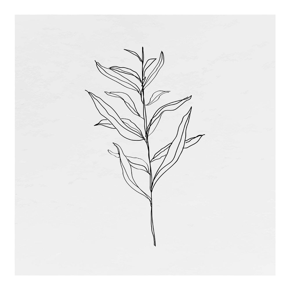 Leaves poster, minimal hand drawn | Premium Photo - rawpixel