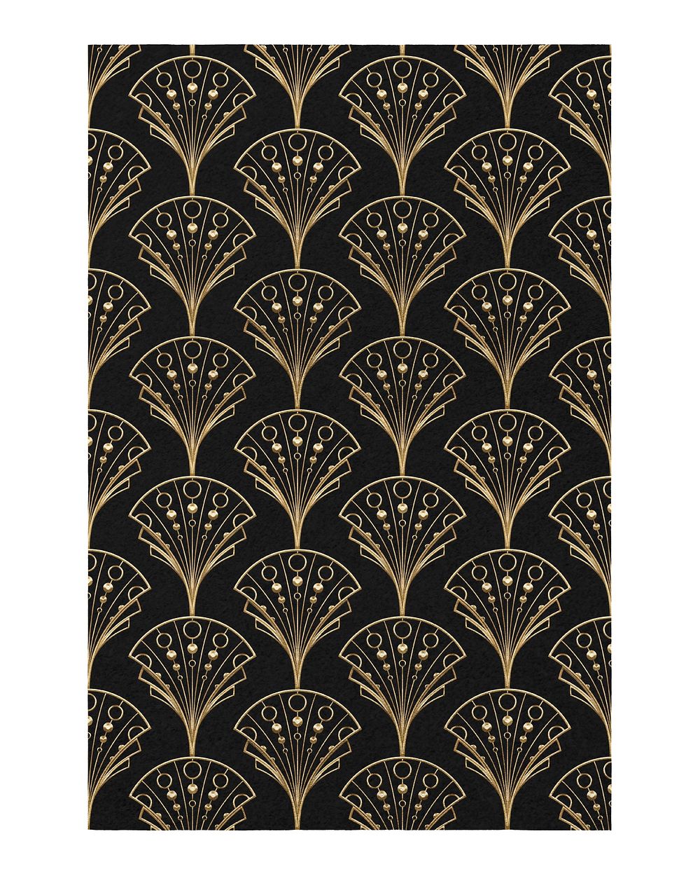 Vintage art deco poster, black and gold geometric pattern design