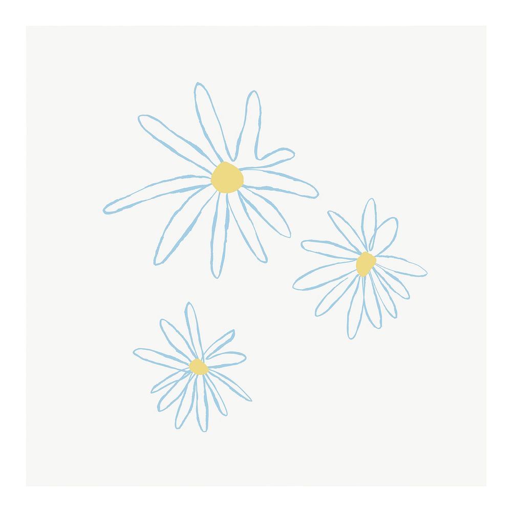 Flower line art poster, minimal hand drawn illustration