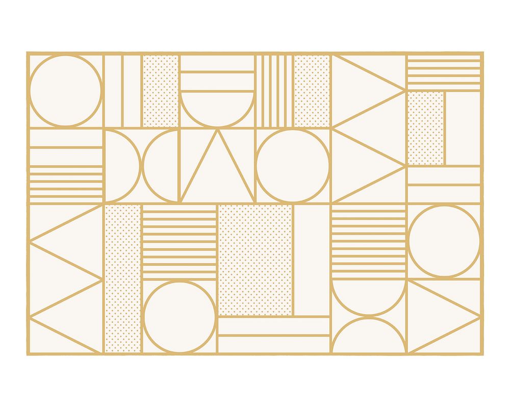 Gold art deco wall art, geometric pattern design