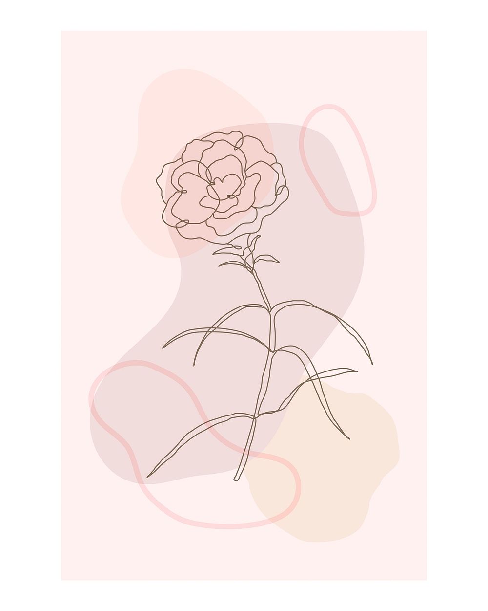 Feminine flower poster, line art design 