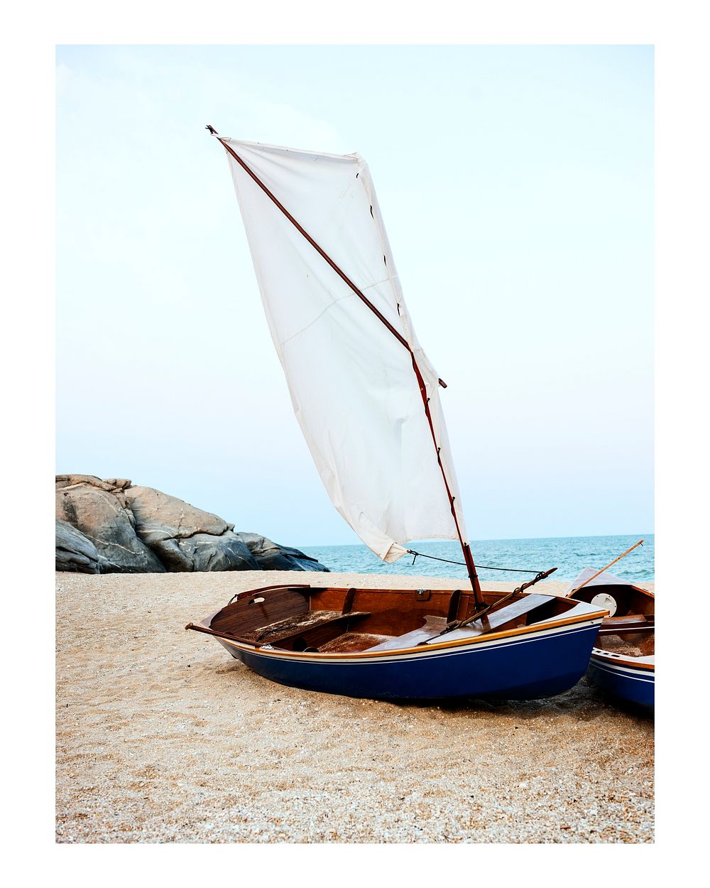 Sailboat art print poster, aesthetic summer wall decor