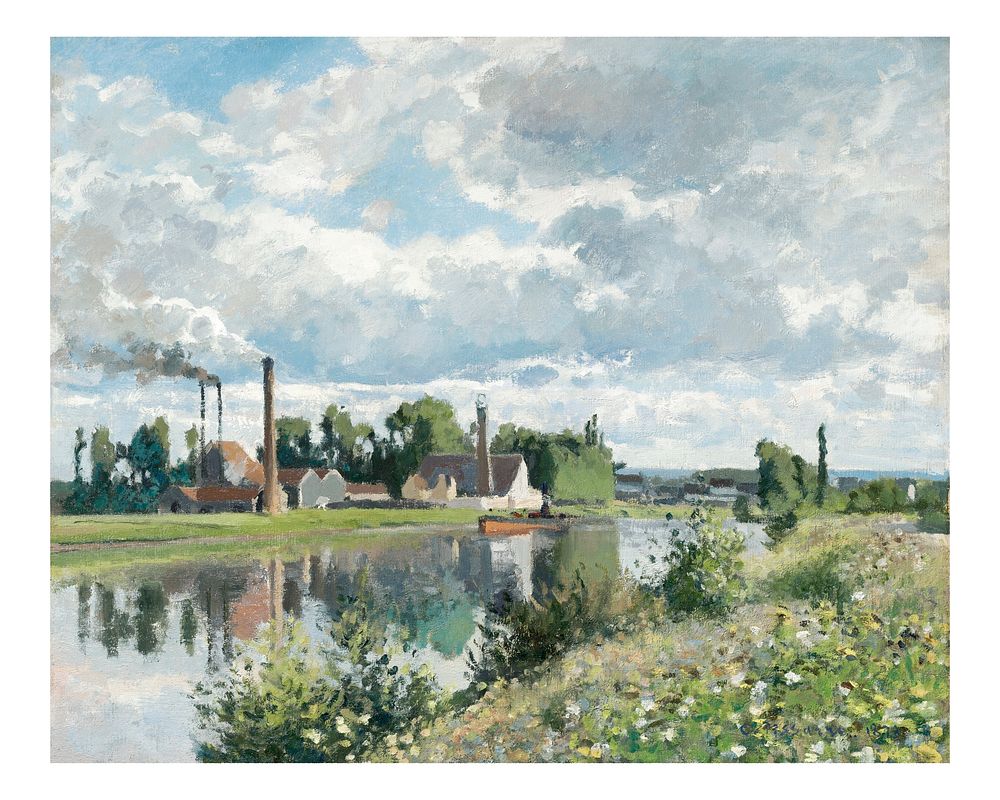 Pissarro art print, famous painting, The River Oise near Pontoise