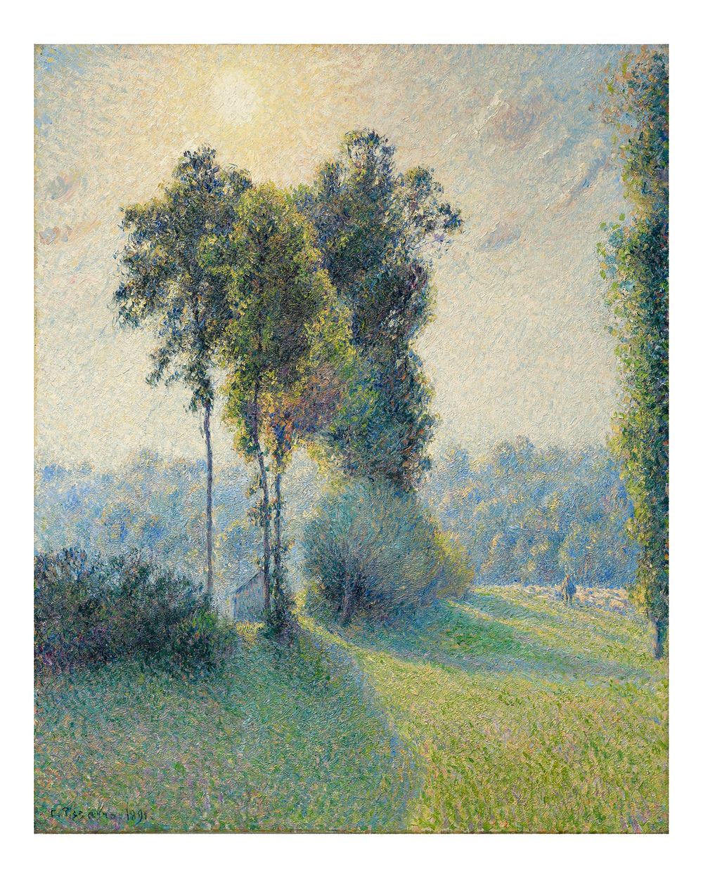 Pissarro art print, famous painting, Landscape at Saint-Charles