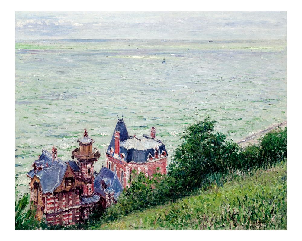 Gustave Caillebotte art print, impressionist painting, Villas at Trouville